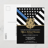 Polizeiakademie Abschluss - Vollzugsbeauftragter Einladungspostkarte (Vorne/Hinten)