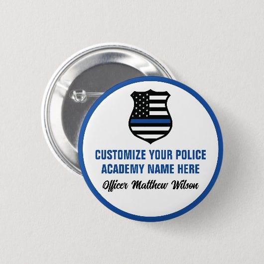 Polizeiakademie Personalisierter Abschluss Button (Vorne & Hinten)