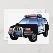 Polizeiamt Design Auto Digitale Kunst Zielort Postkarte (Vorne/Hinten)