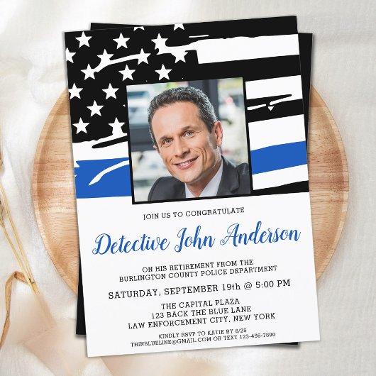 Polizeiamt Foto für Strafverfolgung Party Einladung