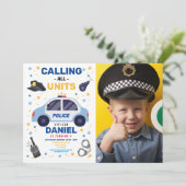 Polizeiamt Foto Geburtstagspartei Einladung (Stehend Vorderseite)