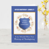 Polizeiamt Religiöser Erntedank der Segnungen Karte (Gelbe Blume)