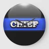 Polizeiamt Thin Blue Line Große Wanduhr (Vorderseite)