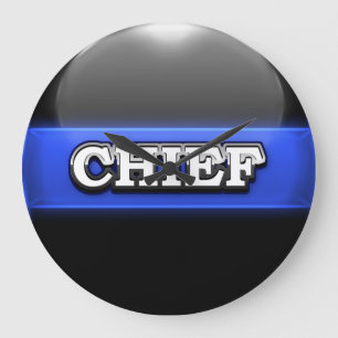 Polizeiamt Thin Blue Line Große Wanduhr