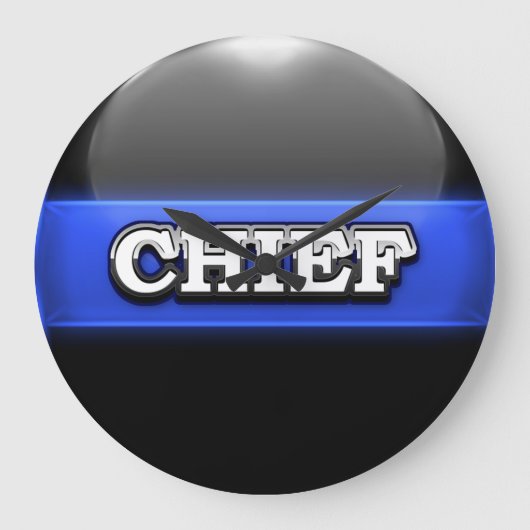 Polizeiamt Thin Blue Line Große Wanduhr (Vorderseite)