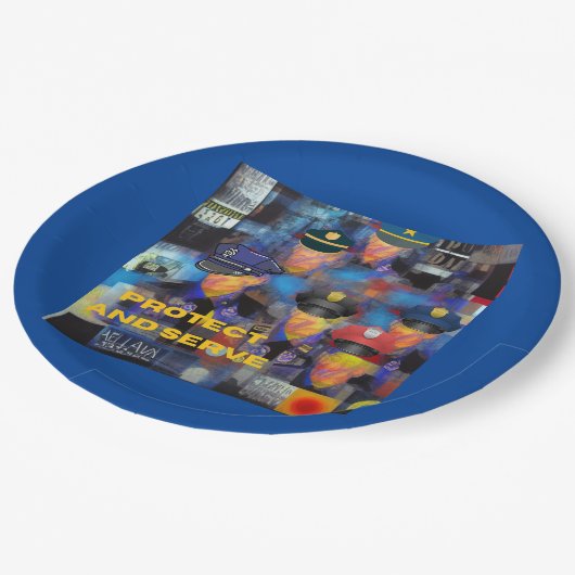 Polizeiaufwertung Pappteller (Schrägansicht)