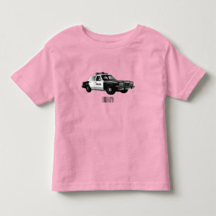 Polizeiauto Cartoon-Illustration Kleinkind T-shirt