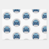 Polizeiauto Frontansicht Geschenkpapier Set (Vorderseite)