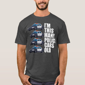 Polizeiauto für Jungen 4. Geburtstag 4 Jahre alte T-Shirt