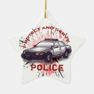 Polizeiauto Keramikornament