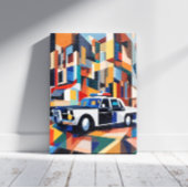 Polizeiauto Kubist Canvas Print Leinwanddruck