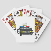 Polizeiauto mit blinkenden Sirenenlichtern Spielkarten (Rückseite)