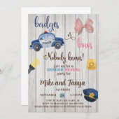 Polizeiauto oder Bows Geschlecht offenbaren Einlad Einladung (Vorne/Hinten)