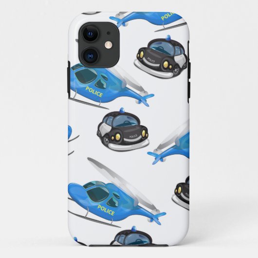 Polizeiauto und Hubschrauber Case-Mate iPhone Hülle (Rückseite)