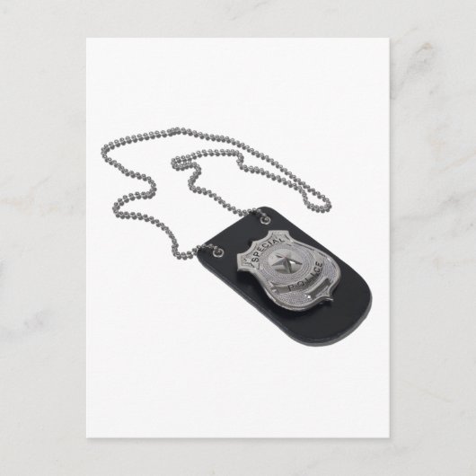 PolizeiBadgeLeatherHolder120911 Postkarte (Vorderseite)
