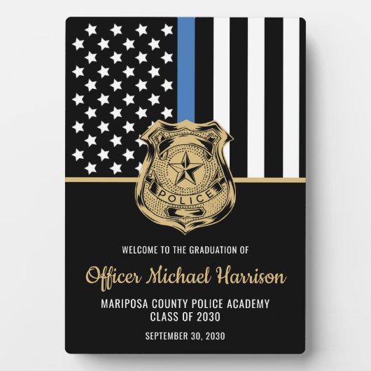 Polizeibeamte Abschluss Strafverfolgungsakademie Fotoplatte (Vorderseite)