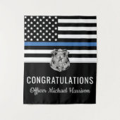 Polizeibeamte Abschluss Strafverfolgungsakademie Wandteppich (Vorderseite)