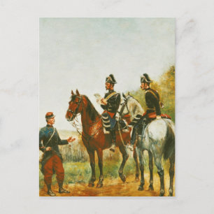 Polizeibeamte an einer Inspektionsreise Postkarte