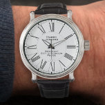 Polizeibeamte Armbanduhr<br><div class="desc">Eine Armbanduhr, die als Geschenk für die Anerkennung des loyalen Dienstes eines Sergeanten in der Polizei entworfen wurde. Fügen Sie den Namen des Empfängers sowie die Abteilung oder Organisation hinzu. Weißer Hintergrund.</div>