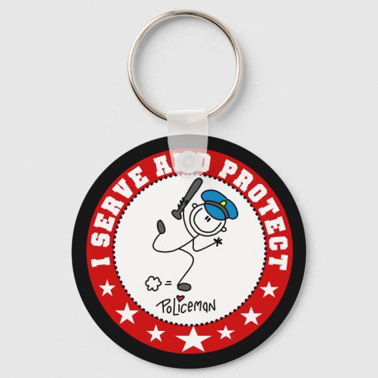 Polizeibeamte bedienen und schützen schlüsselanhänger (Vorderseite)