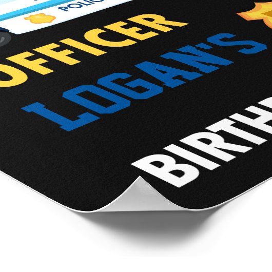 Polizeibeamte begrüßen Party-Signatur Polizeiposte Poster (Ecke)