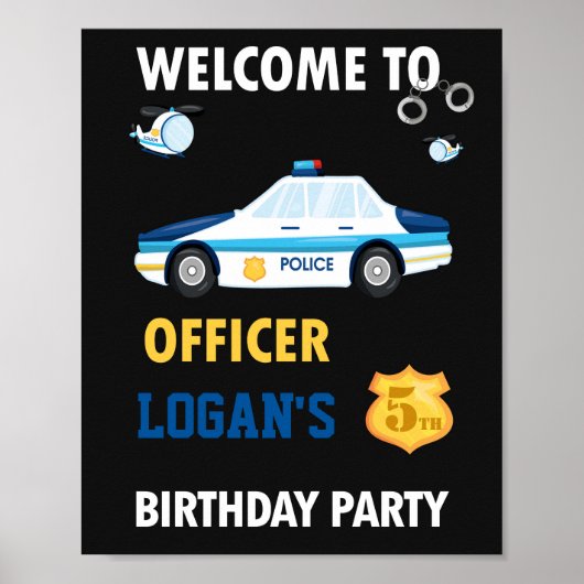 Polizeibeamte begrüßen Party-Signatur Polizeiposte Poster (Vorne)