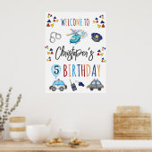 Polizeibeamte Begrüßung Geburtstagsfeier Poster (Küche)