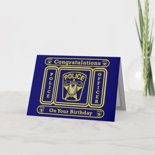 Polizeibeamte Birthday Card Karte (Vorderseite)