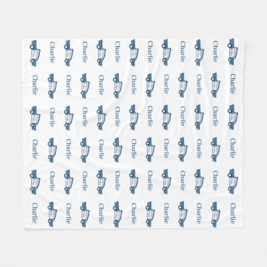 Polizeibeamte Birthday Party Custom Fleecedecke (Vorderseite (Horizontal))