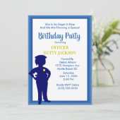 Polizeibeamte Birthday Party Einladung (Stehend Vorderseite)