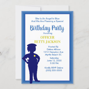 Polizeibeamte Birthday Party Einladung