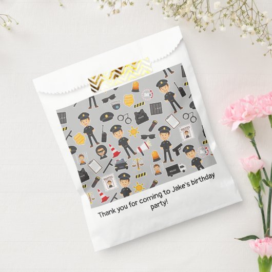 Polizeibeamte Birthday Party Grau Geschenktütchen (Versiegelt)