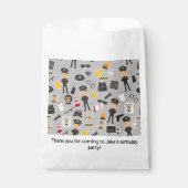 Polizeibeamte Birthday Party Grau Geschenktütchen (Vorderseite)