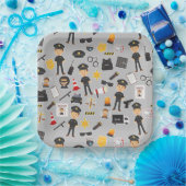 Polizeibeamte Birthday Party Grau Pappteller (Party)