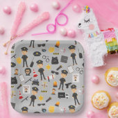 Polizeibeamte Birthday Party Grau Pappteller (Party)