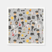 Polizeibeamte Birthday Party Grau Serviette (Vorderseite)