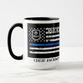 Polizeibeamte Blue Line Flag Abzeichen Kaffee Tass Tasse (Links)