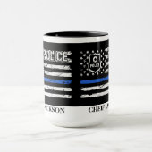 Polizeibeamte Blue Line Flag Abzeichen Kaffee Tass Tasse (Zentrum)