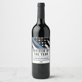 Polizeibeamte der "Blue Line Flag" des Jahres Weinetikett