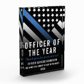 Polizeibeamte der Blue Line-Flagge des Jahres Fotoblock (Links)