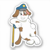 Polizeibeamte des Hundes Aufkleber (Vorderseite)