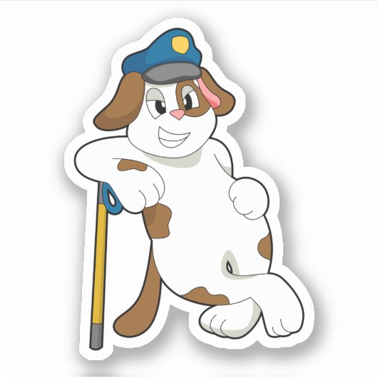 Polizeibeamte des Hundes Aufkleber (Vorderseite)