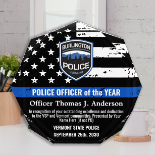 Polizeibeamte des Jahres Emblem Thin Blue Line Acryl Auszeichnung