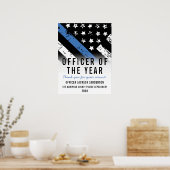 Polizeibeamte des Jahres Thin Blue Line Mitarbeite Poster (Küche)