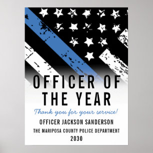 Polizeibeamte des Jahres Thin Blue Line Mitarbeite Poster