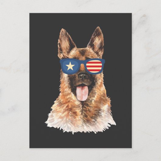 Polizeibeamte Deutsche Schäferhund Amerikanische F Postkarte (Vorderseite)
