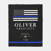 Polizeibeamte| Dienstzeitalter Schwarz Fleecedecke (Vorderseite)