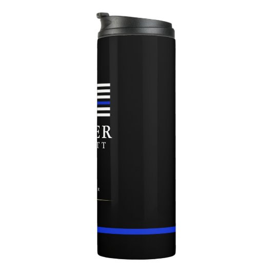 Polizeibeamte| Dienstzeitalter Schwarz Thermosbecher (Nach rechts gedreht)