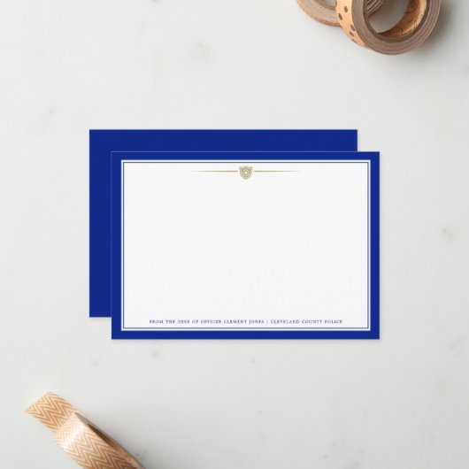 Polizeibeamte | Flache Mitteilungskarte (Vorderseite/Rückseite Beispiel)