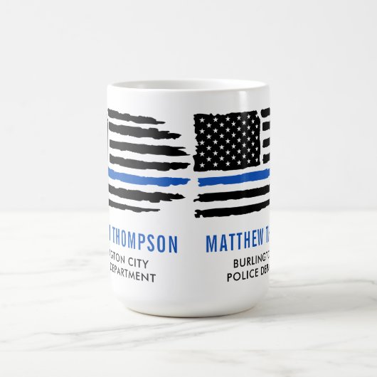Polizeibeamte Flag Personalisiert dünne blaue Lini Kaffeetasse (Mittel)